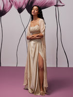 Load image into Gallery viewer, Midnight Beige Jacket Skirt Set
