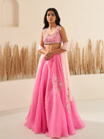 Load image into Gallery viewer, Carnation Pink Lehenga Set
