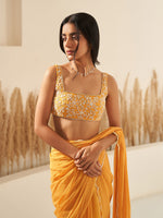 Load image into Gallery viewer, Marigold Draped Saree Set
