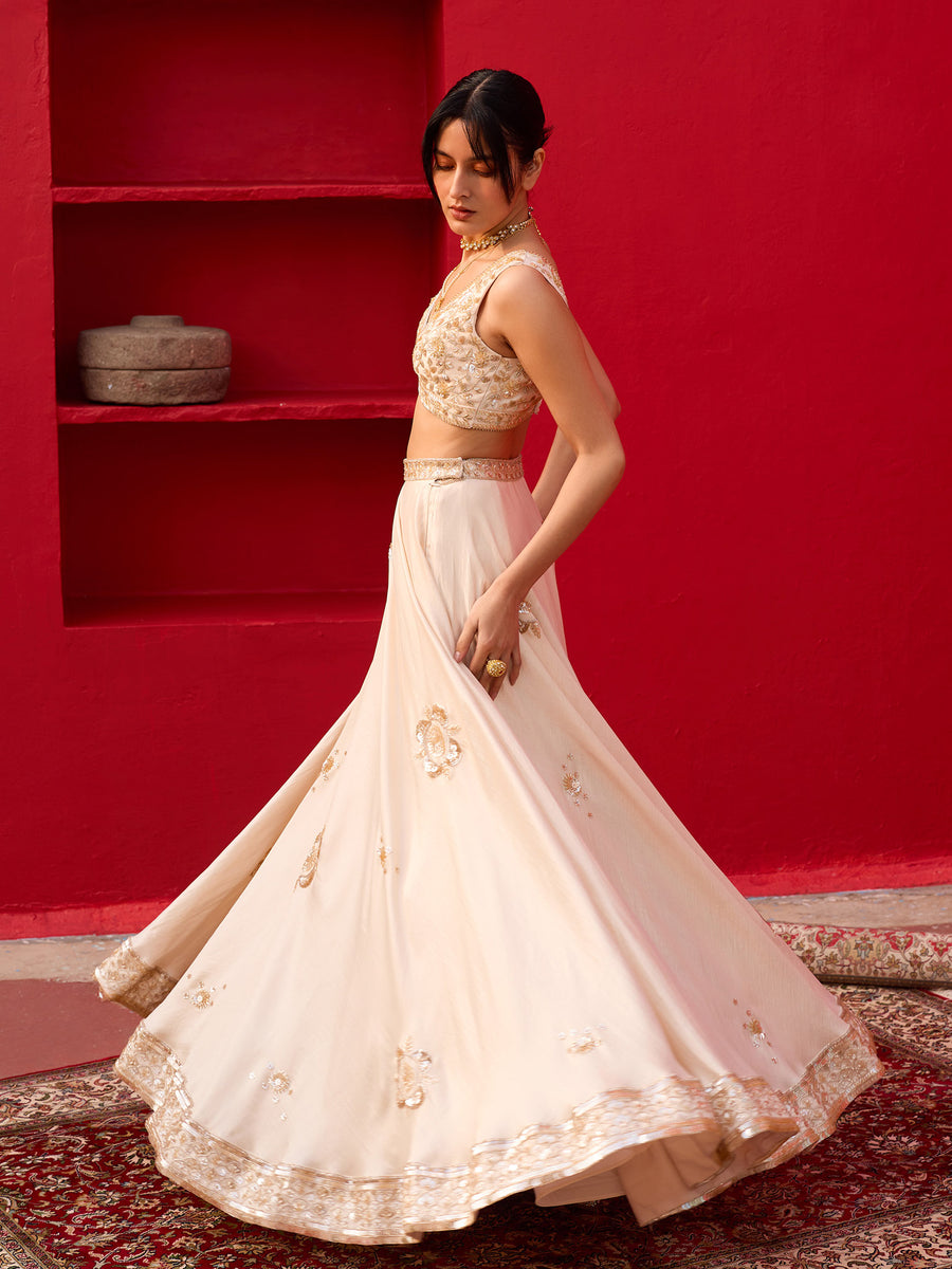 Trifecta vanilla peplum lehenga