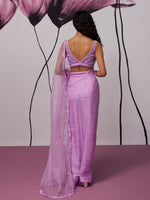 Load image into Gallery viewer, Angel Purple Draped Saree Set
