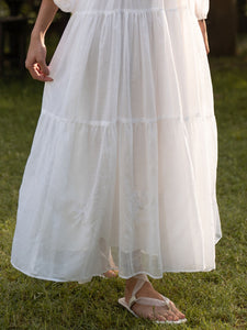 Stellar White Tiered Dress