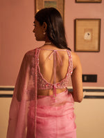 Load image into Gallery viewer, Gulab Pink Organza Saree Set
