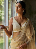 Load image into Gallery viewer, Reverie Golden Silk Organza Saree Set
