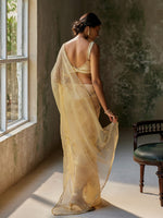 Load image into Gallery viewer, Reverie Golden Silk Organza Saree Set
