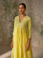 Load image into Gallery viewer, Serene Yellow Silk Kurta Set
