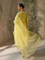 Load image into Gallery viewer, Serene Yellow Silk Kurta Set
