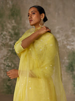 Load image into Gallery viewer, Serene Yellow Silk Kurta Set
