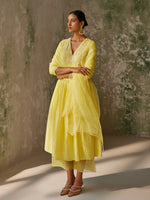 Load image into Gallery viewer, Serene Yellow Silk Kurta Set
