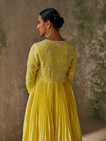 Load image into Gallery viewer, Serene Yellow Silk Kurta Set
