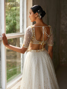 Freesia Ivory Silk Organza Lehenga Set