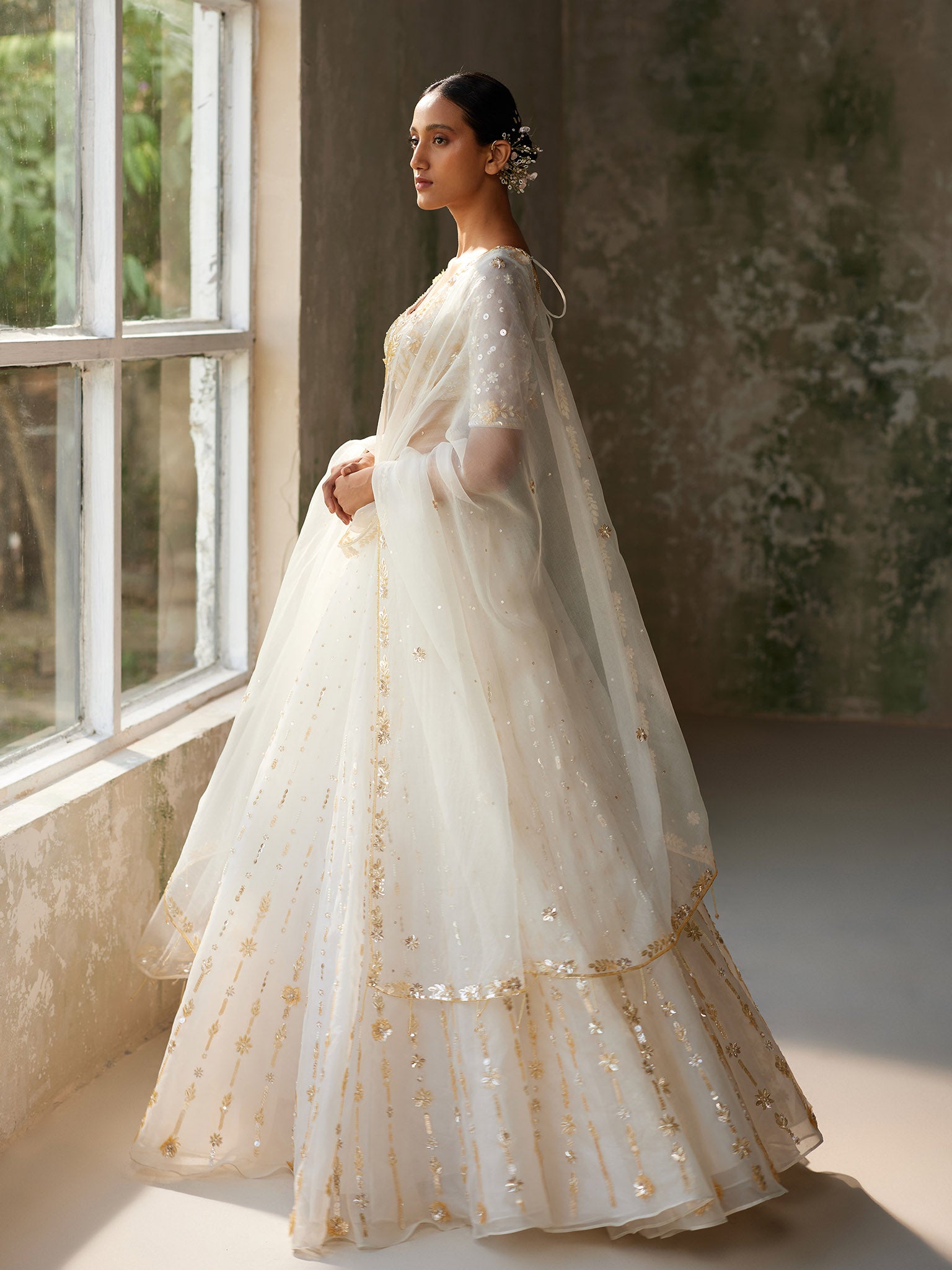 Freesia Ivory Silk Organza Lehenga Set