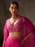 Load image into Gallery viewer, Pansy Hot Pink Organza Jacket Set
