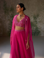 Load image into Gallery viewer, Pansy Hot Pink Organza Jacket Set
