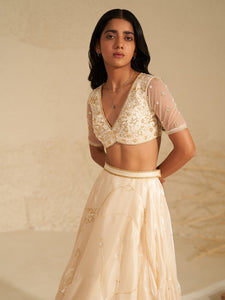 Daisy Cream Lehenga Set