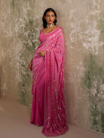 Load image into Gallery viewer, Phlox Rani Pink Draped Saree Set
