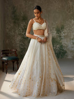 Load image into Gallery viewer, Snowdrop Ivory Silk Organza Lehenga Set
