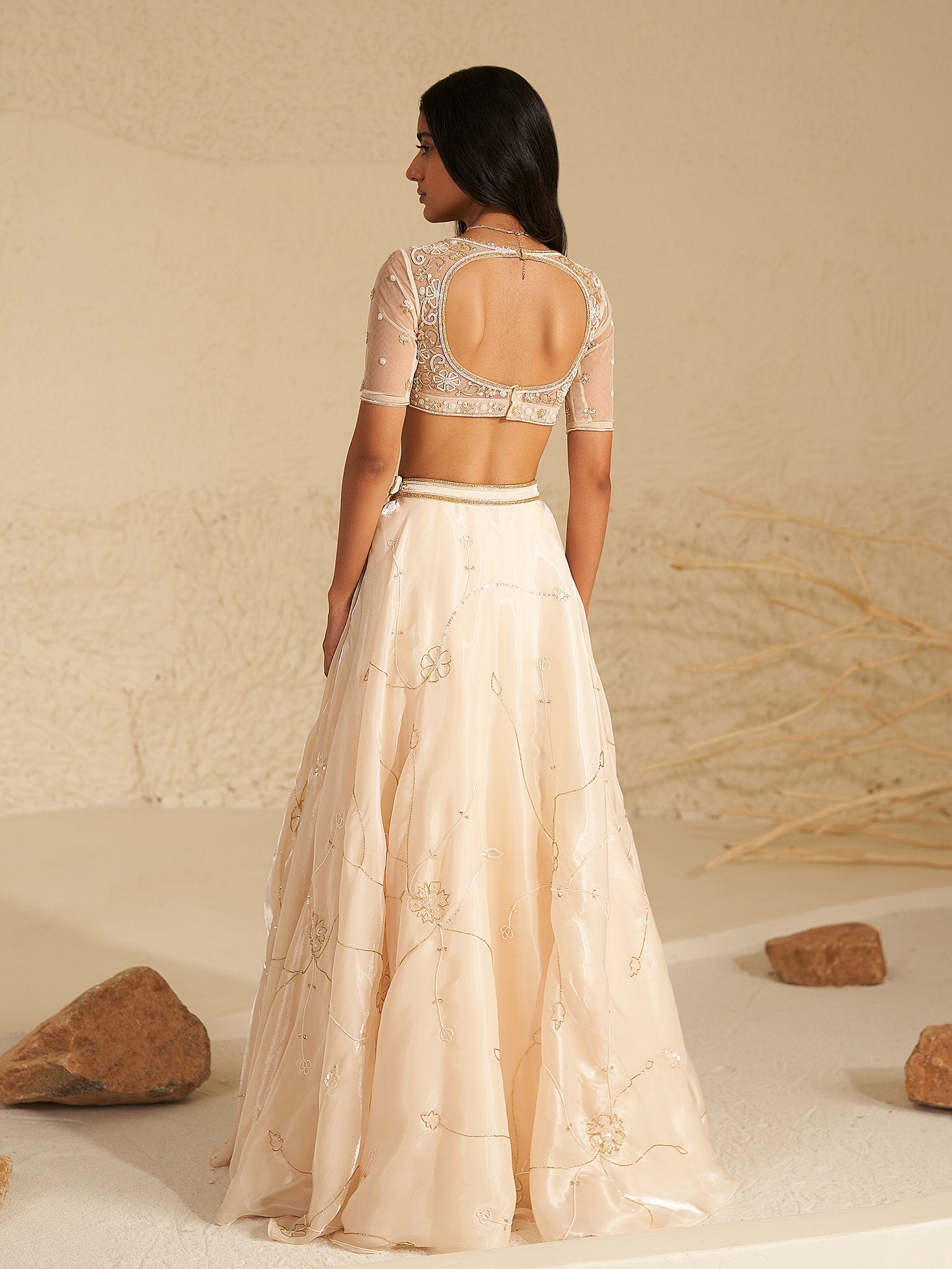 Daisy Cream Lehenga Set