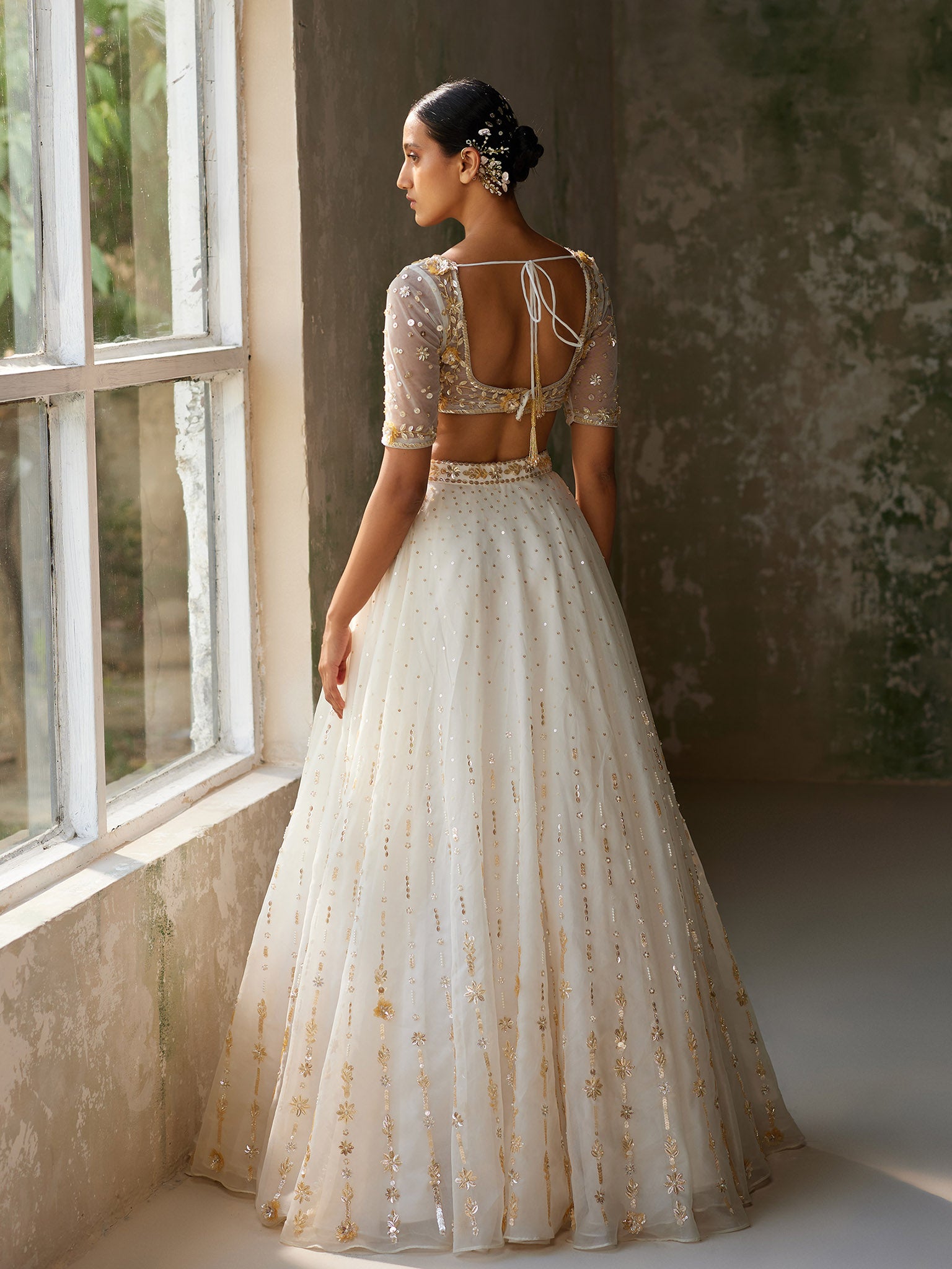 Freesia Ivory Silk Organza Lehenga Set