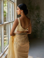 Load image into Gallery viewer, Reverie Golden Silk Organza Saree Set
