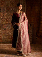 Load image into Gallery viewer, Gulnaar Maroon Velvet Suit Set
