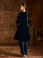 Load image into Gallery viewer, Avreen Teal Velvet Suit Set
