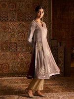Load image into Gallery viewer, Chandur Grey Velvet Suit Set
