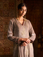 Load image into Gallery viewer, Chandur Grey Velvet Suit Set
