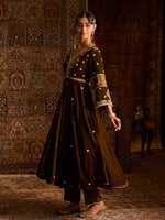 Load image into Gallery viewer, Mehruu Olive Velvet Suit Set
