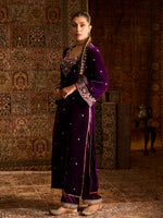 Load image into Gallery viewer, Rayaleen Purple Velvet Suit Set
