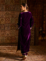 Load image into Gallery viewer, Rayaleen Purple Velvet Suit Set
