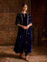 Load image into Gallery viewer, Neelzaar Royal Blue Velvet Suit Set
