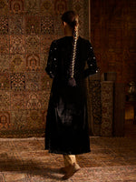 Load image into Gallery viewer, Siyahzar Black Velvet Suit Set
