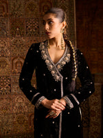 Load image into Gallery viewer, Siyahzar Black Velvet Suit Set
