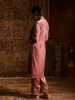 Load image into Gallery viewer, Rohana Rose Pink Velvet Suit Set
