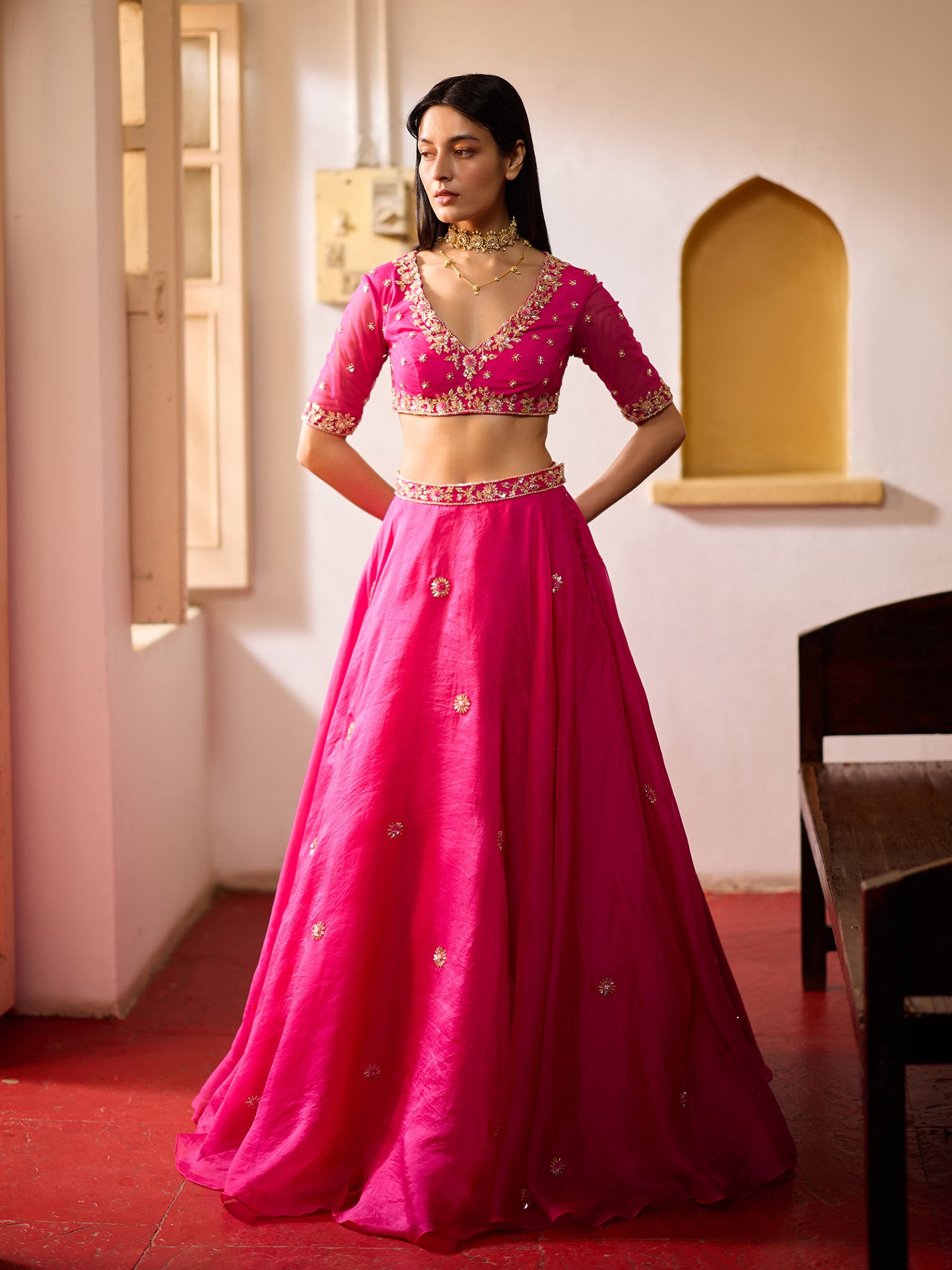 Petunia Rani Pink Lehenga Set