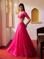 Load image into Gallery viewer, Petunia Rani Pink Lehenga Set
