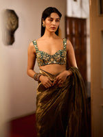 Load image into Gallery viewer, Mystic Teal Tissue Saree Set
