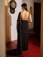 Load image into Gallery viewer, Black Onyx Draped Saree Set
