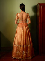 Load image into Gallery viewer, Light Salmon Tissue Lehenga Set
