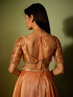 Load image into Gallery viewer, Light Salmon Tissue Lehenga Set
