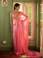 Load image into Gallery viewer, Candy Rose Draped Saree Set
