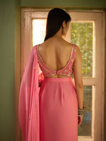 Load image into Gallery viewer, Candy Rose Draped Saree Set
