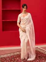 Load image into Gallery viewer, Kliantha White-Gold Saree Set
