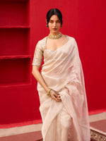 Load image into Gallery viewer, Kliantha White-Gold Saree Set
