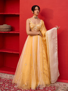 Dewdrop Honey Organza Lehenga Set