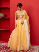 Load image into Gallery viewer, Dewdrop Honey Organza Lehenga Set
