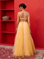 Load image into Gallery viewer, Dewdrop Honey Organza Lehenga Set
