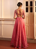 Load image into Gallery viewer, Anemone Rouge Pink Organza Lehenga Set
