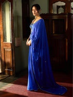 Load image into Gallery viewer, The Cobalt Mirage Saree Set
